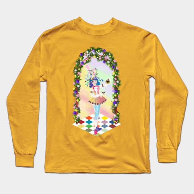 Miss Hatter Long Sleeve T-Shirt by amadeuxway